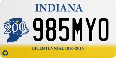 IN license plate 985MYO