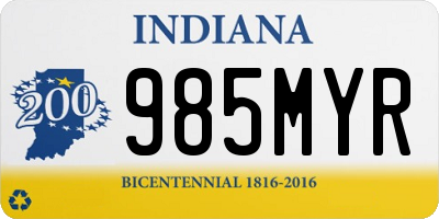 IN license plate 985MYR
