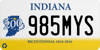IN license plate 985MYS