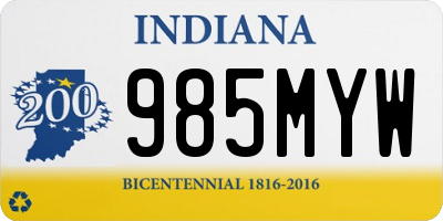 IN license plate 985MYW