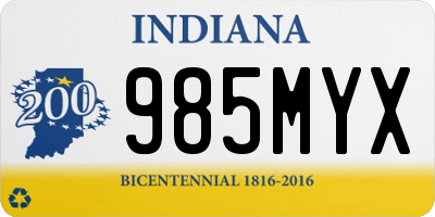 IN license plate 985MYX