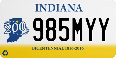 IN license plate 985MYY