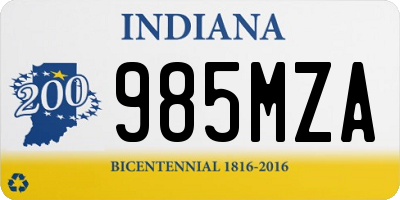 IN license plate 985MZA