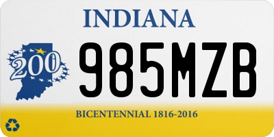 IN license plate 985MZB