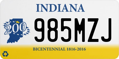 IN license plate 985MZJ