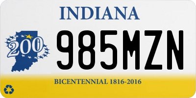 IN license plate 985MZN