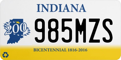 IN license plate 985MZS