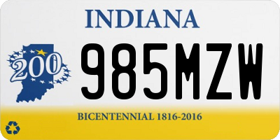 IN license plate 985MZW