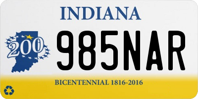 IN license plate 985NAR