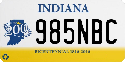 IN license plate 985NBC