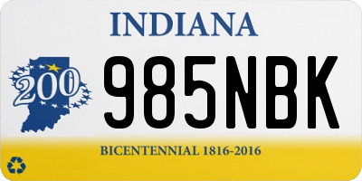 IN license plate 985NBK