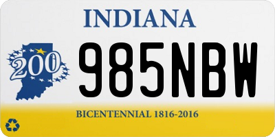 IN license plate 985NBW
