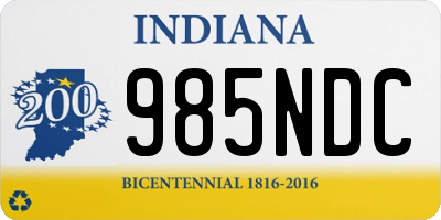 IN license plate 985NDC
