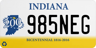 IN license plate 985NEG