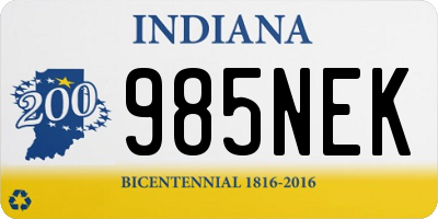 IN license plate 985NEK