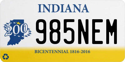 IN license plate 985NEM