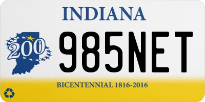 IN license plate 985NET