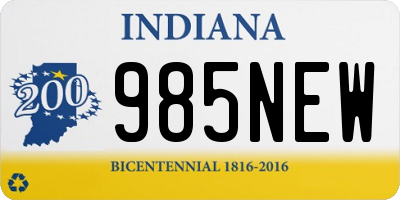 IN license plate 985NEW