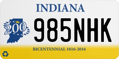 IN license plate 985NHK