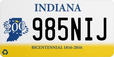 IN license plate 985NIJ