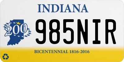 IN license plate 985NIR