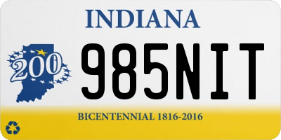 IN license plate 985NIT