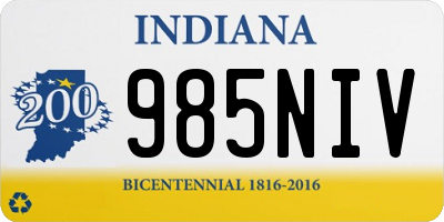 IN license plate 985NIV