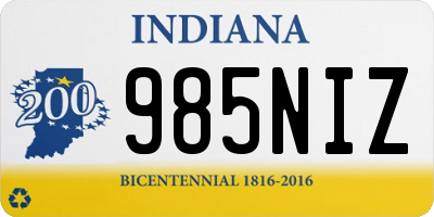 IN license plate 985NIZ