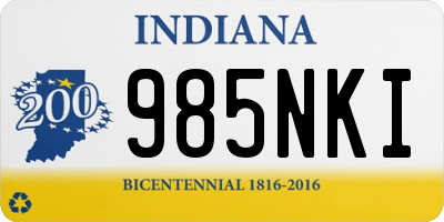 IN license plate 985NKI