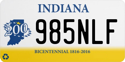 IN license plate 985NLF