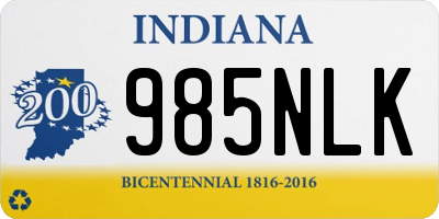 IN license plate 985NLK