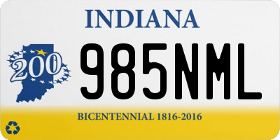 IN license plate 985NML