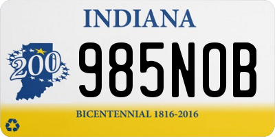 IN license plate 985NOB