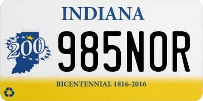 IN license plate 985NOR