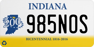 IN license plate 985NOS