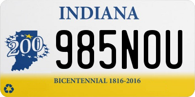 IN license plate 985NOU