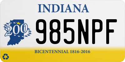 IN license plate 985NPF