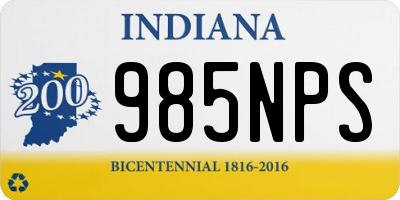 IN license plate 985NPS