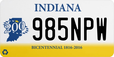 IN license plate 985NPW