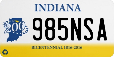 IN license plate 985NSA
