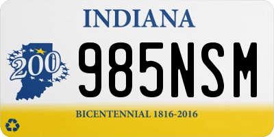 IN license plate 985NSM