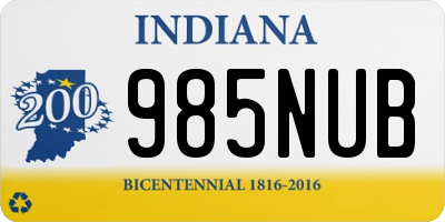 IN license plate 985NUB