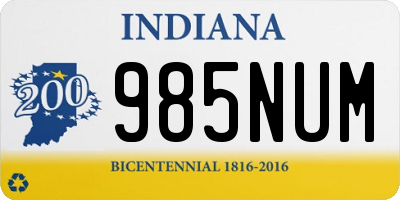 IN license plate 985NUM