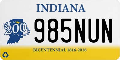 IN license plate 985NUN