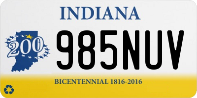 IN license plate 985NUV