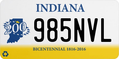 IN license plate 985NVL