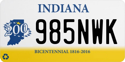 IN license plate 985NWK