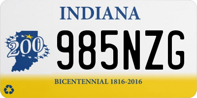 IN license plate 985NZG