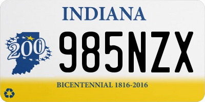 IN license plate 985NZX