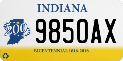 IN license plate 985OAX
